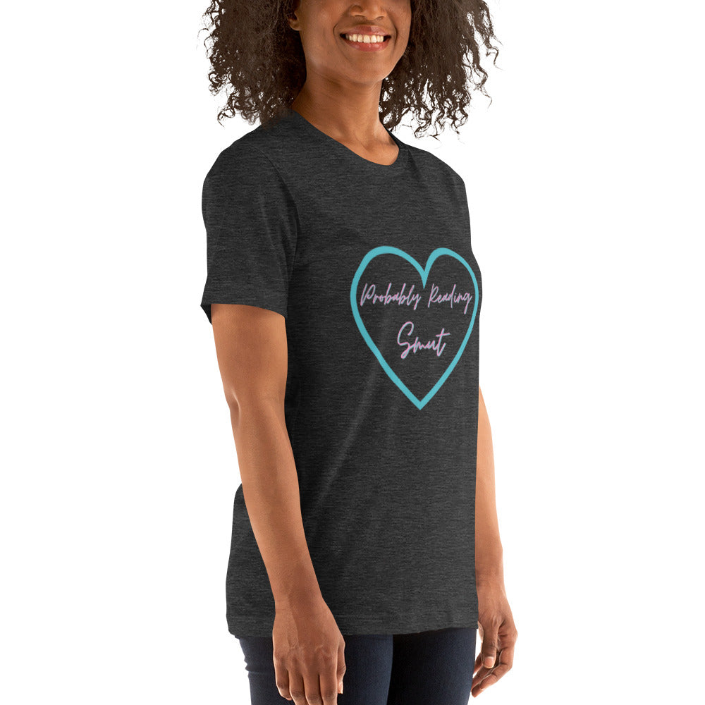 Probably Reading Smut (Pink & Teal) Unisex T-Shirt - The Spinster Librarian Shop
