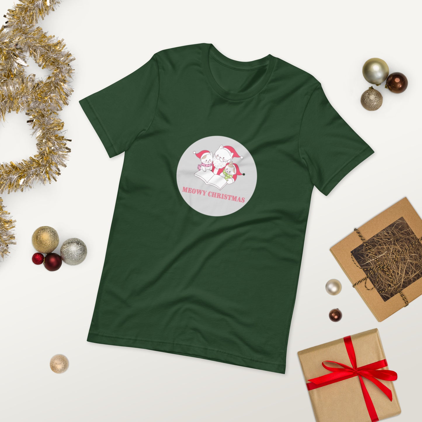 Meowy Christmas Unisex T-Shirt - The Spinster Librarian Shop