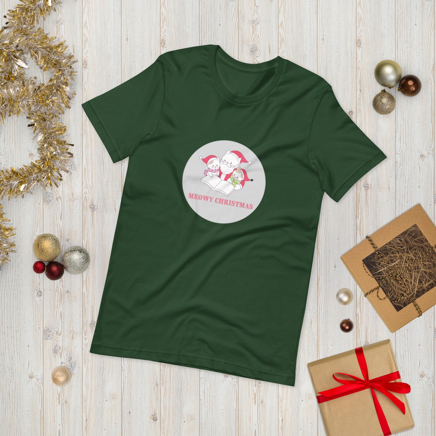 Meowy Christmas Unisex T-Shirt - The Spinster Librarian Shop