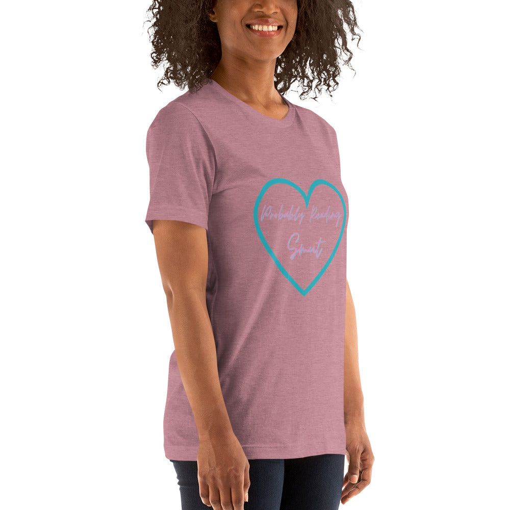 Probably Reading Smut (Pink & Teal) Unisex T-Shirt - The Spinster Librarian Shop
