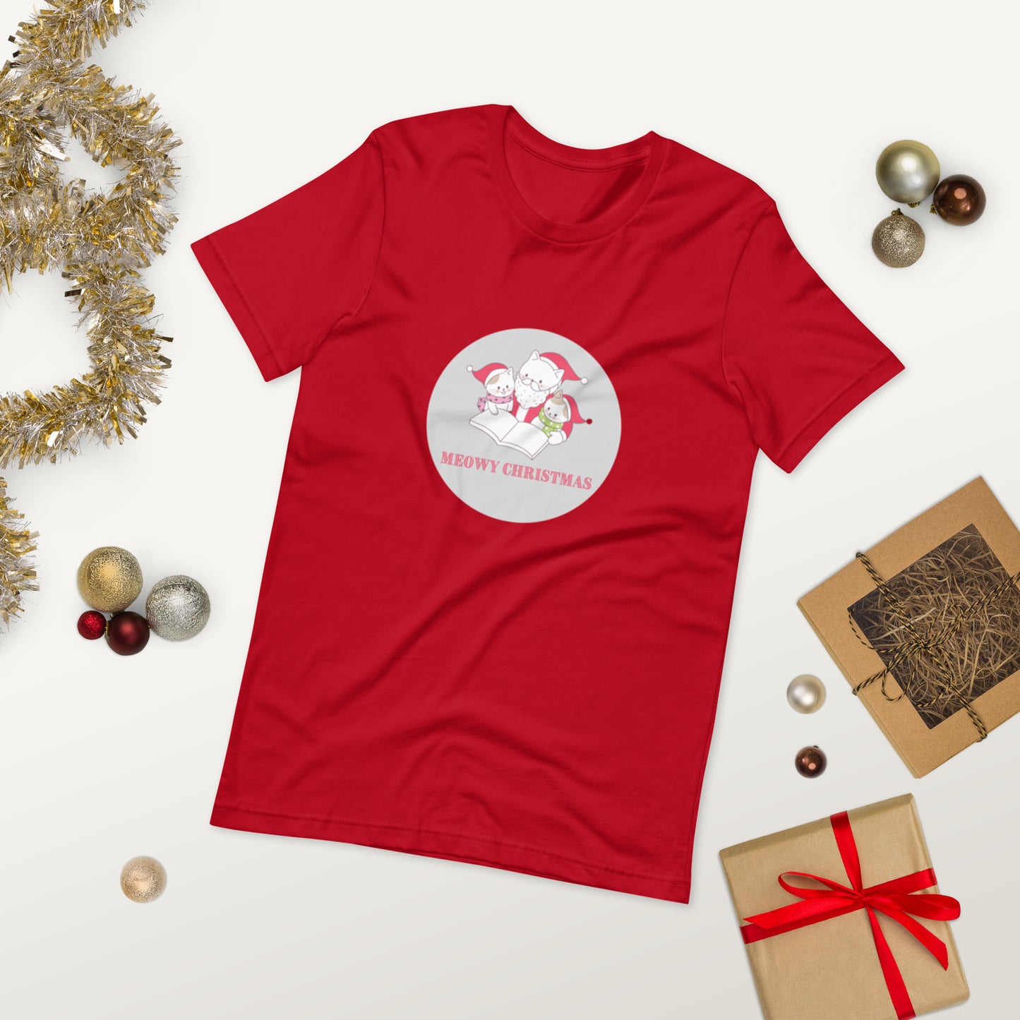 Meowy Christmas Unisex T-Shirt - The Spinster Librarian Shop