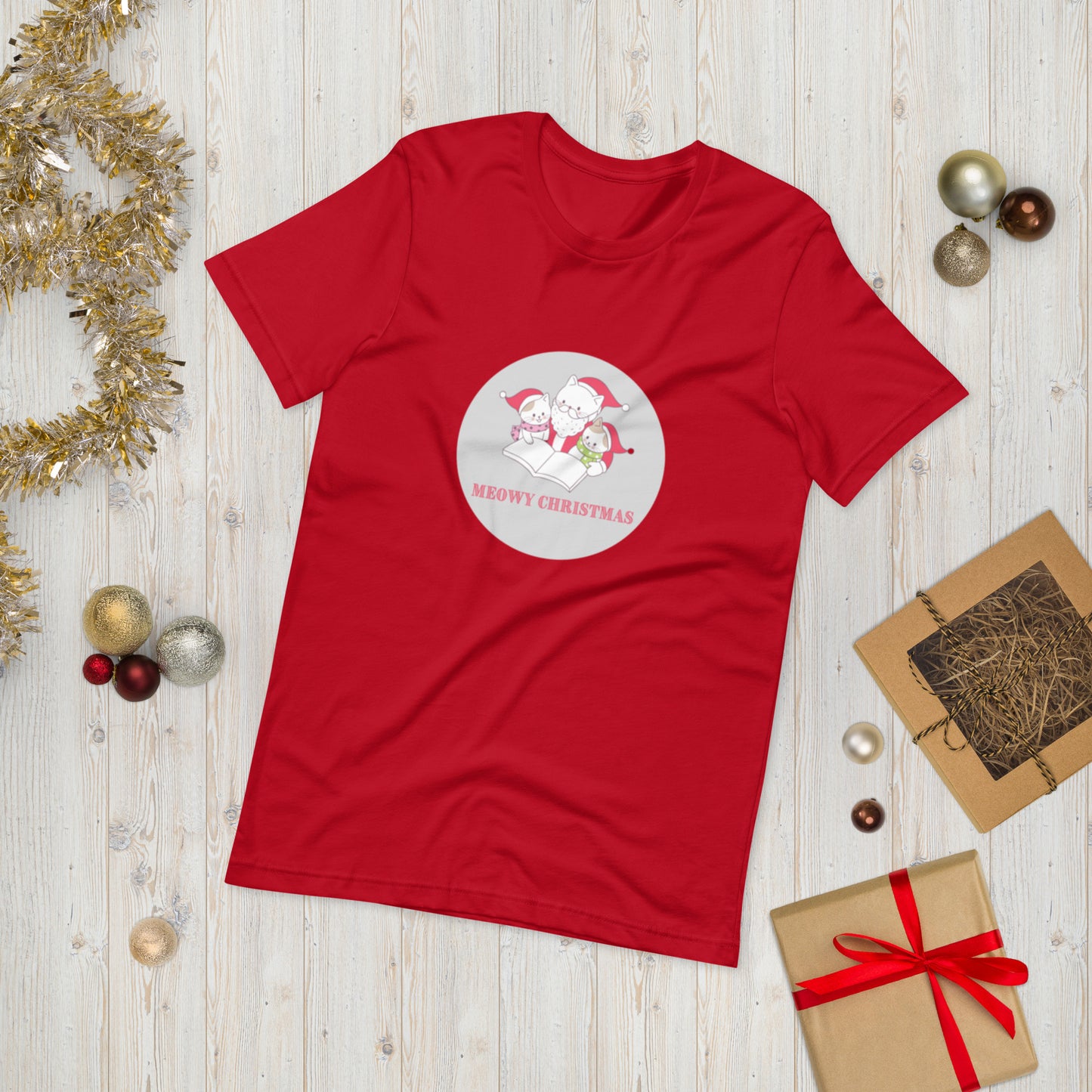 Meowy Christmas Unisex T-Shirt - The Spinster Librarian Shop