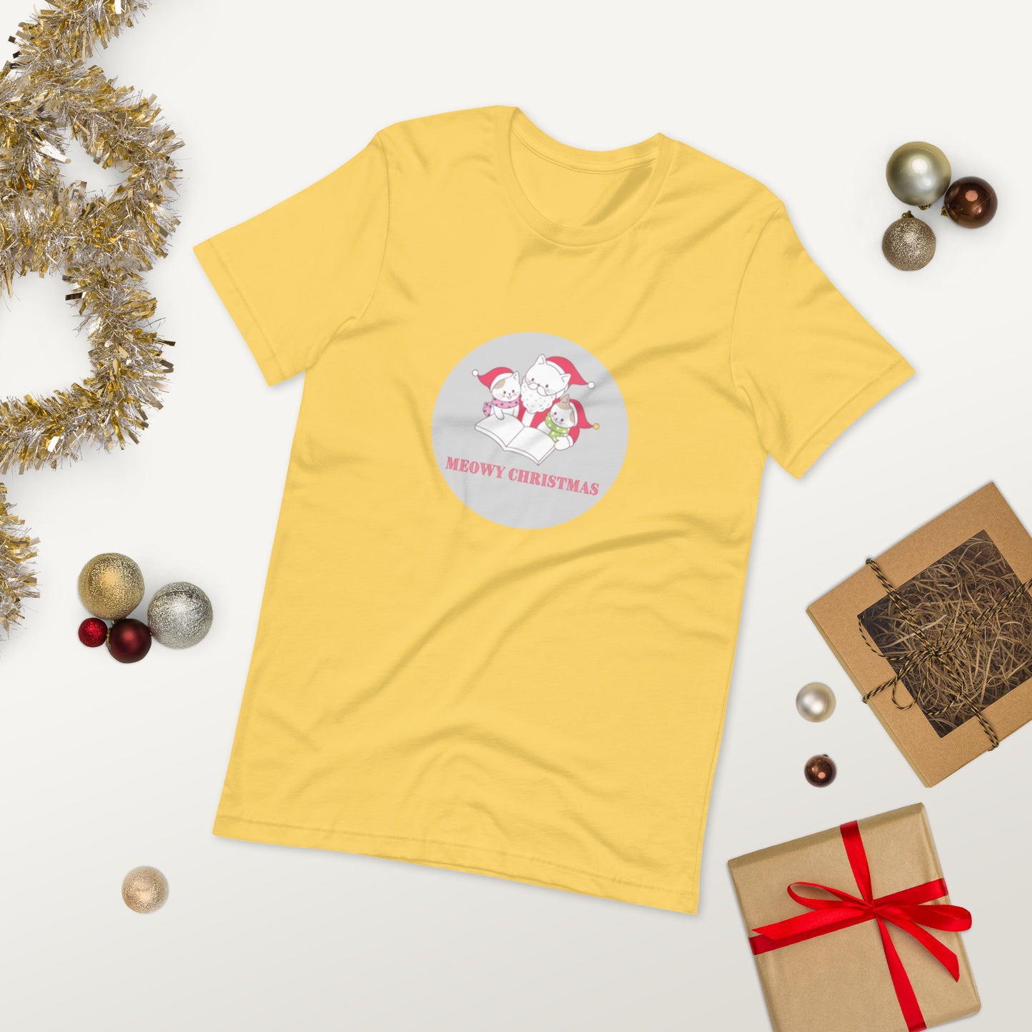 Meowy Christmas Unisex T-Shirt - The Spinster Librarian Shop