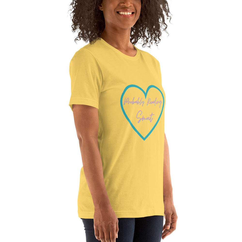 Probably Reading Smut (Pink & Teal) Unisex T-Shirt - The Spinster Librarian Shop