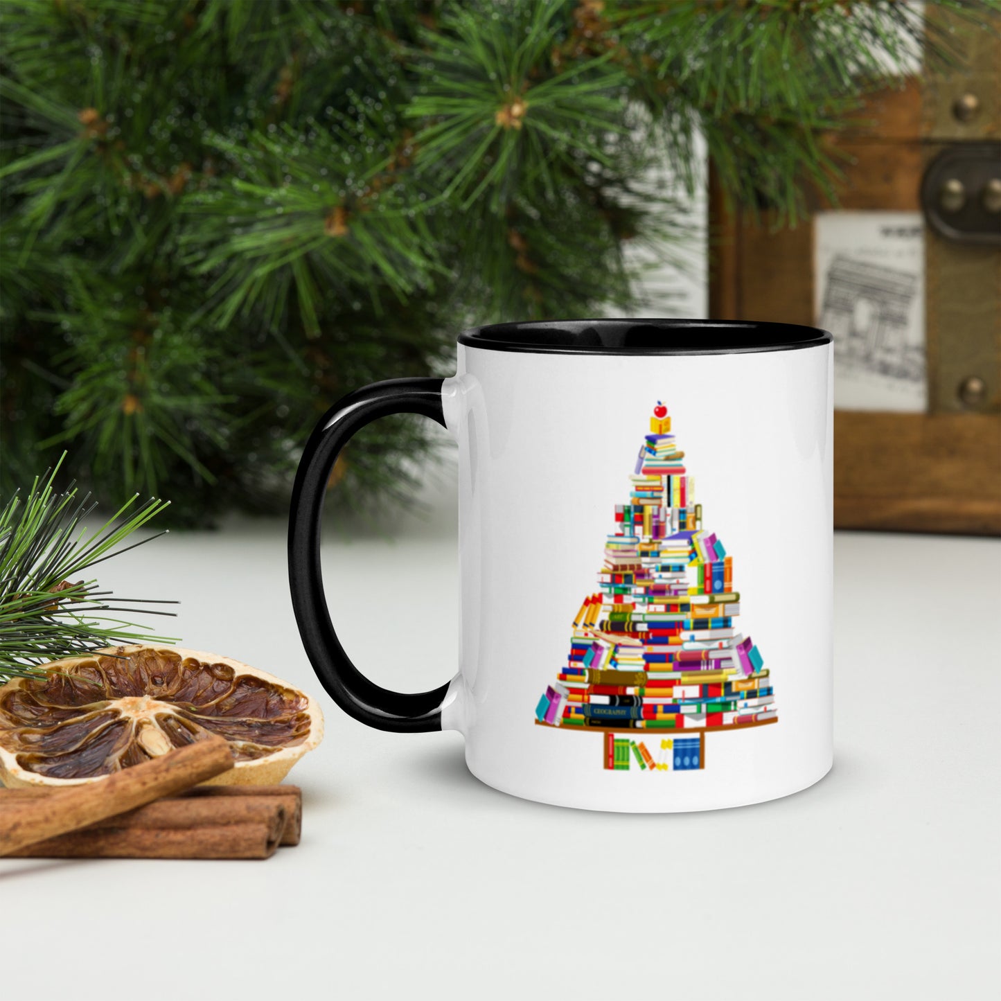Book Tree Mug with Color Inside-11oz. - The Spinster Librarian Shop