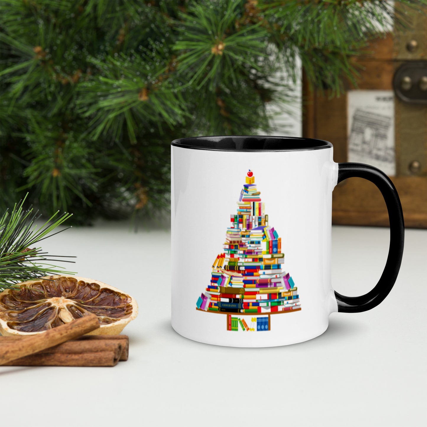 Book Tree Mug with Color Inside-11oz. - The Spinster Librarian Shop