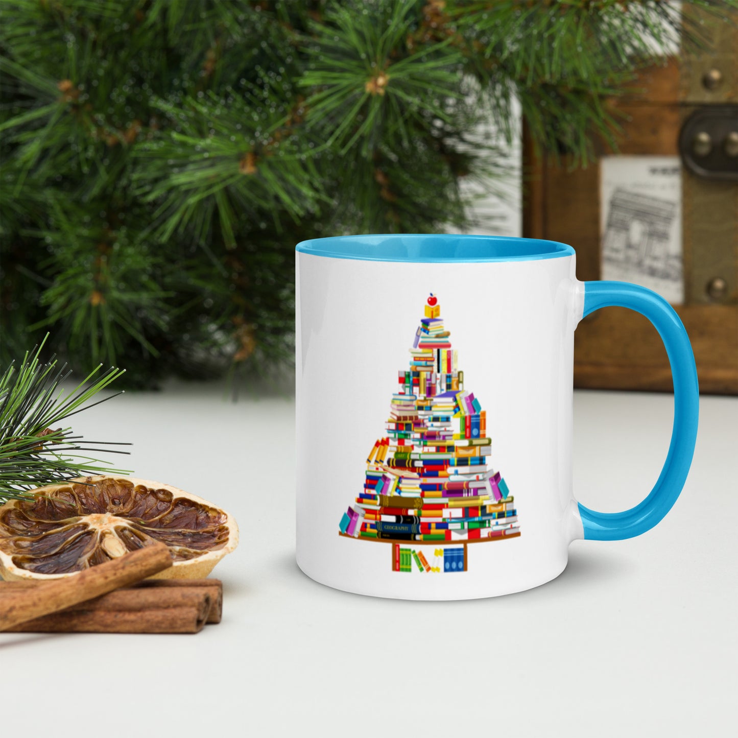 Book Tree Mug with Color Inside-11oz. - The Spinster Librarian Shop
