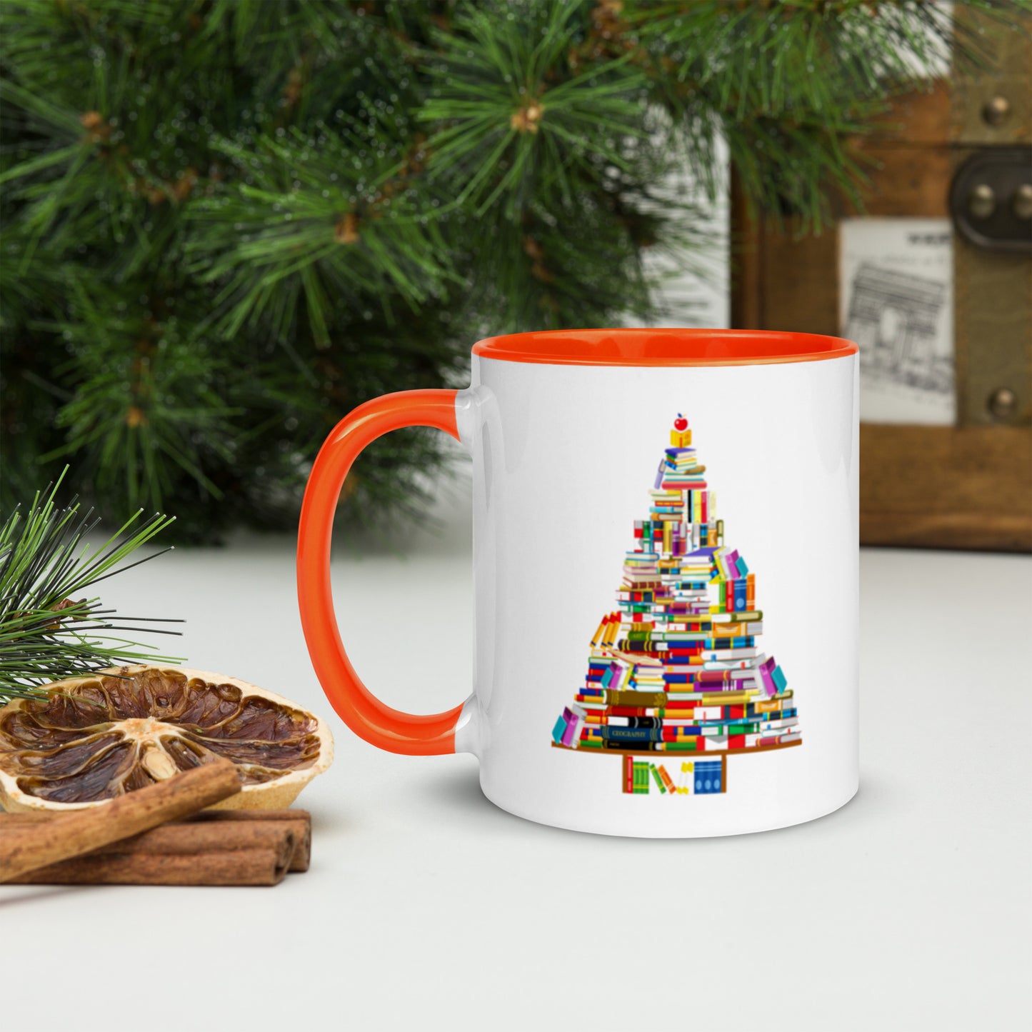 Book Tree Mug with Color Inside-11oz. - The Spinster Librarian Shop