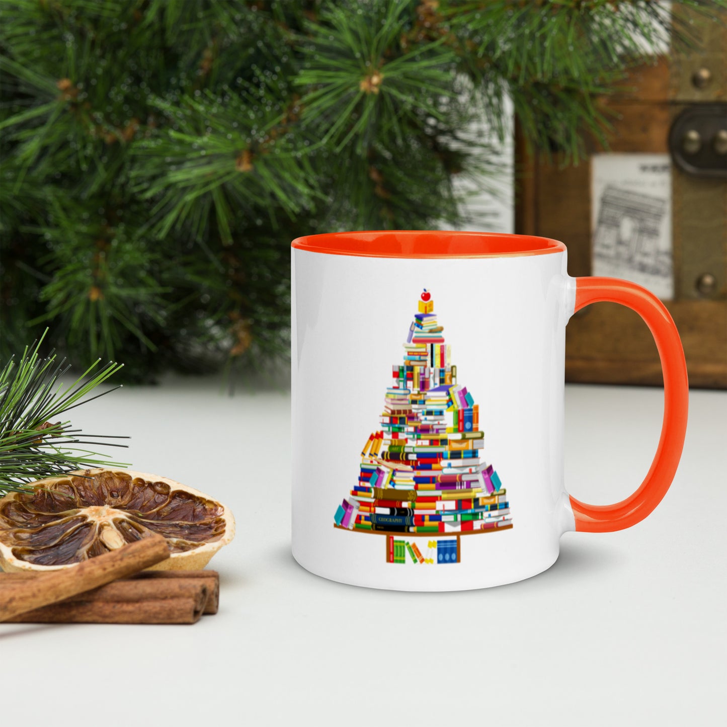 Book Tree Mug with Color Inside-11oz. - The Spinster Librarian Shop