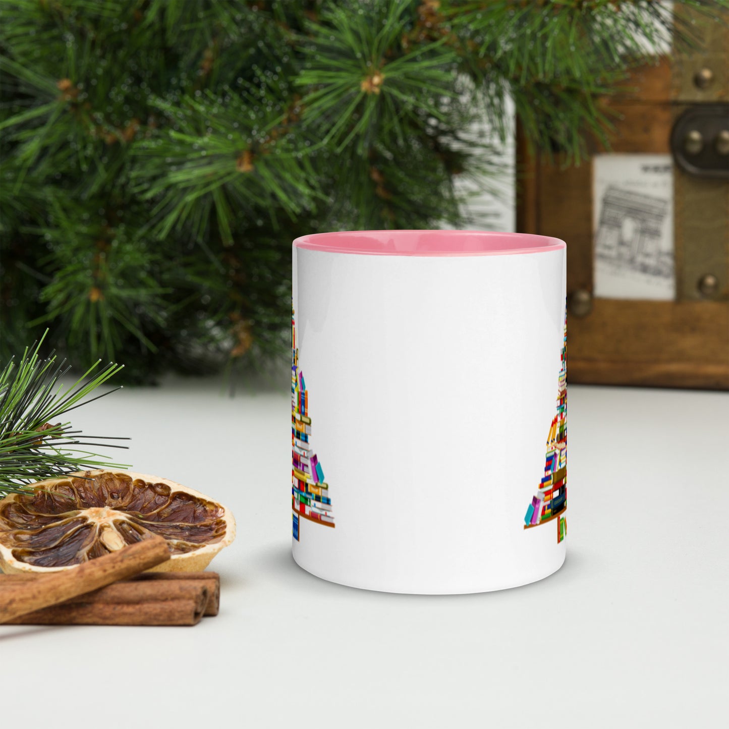 Book Tree Mug with Color Inside-11oz. - The Spinster Librarian Shop