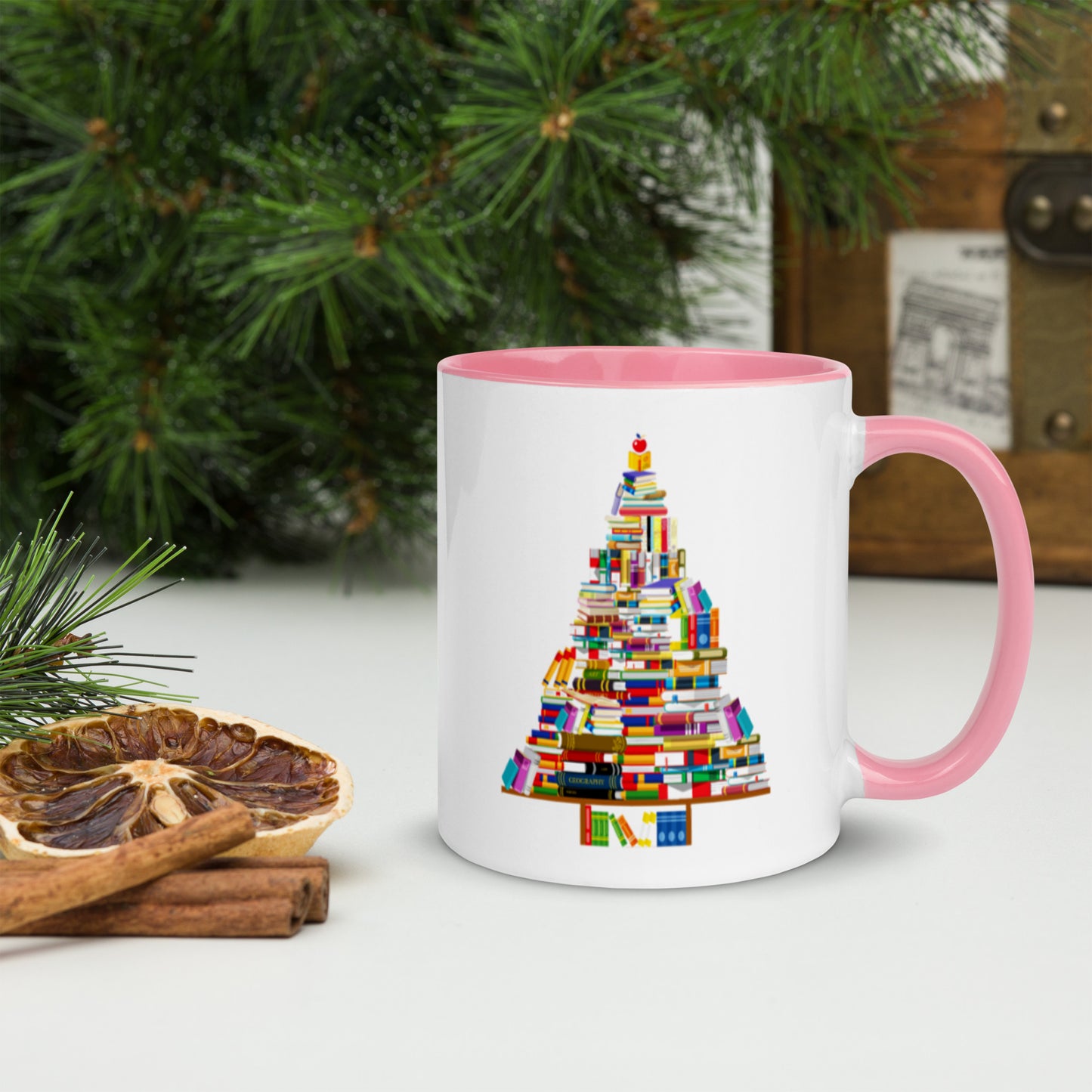 Book Tree Mug with Color Inside-11oz. - The Spinster Librarian Shop