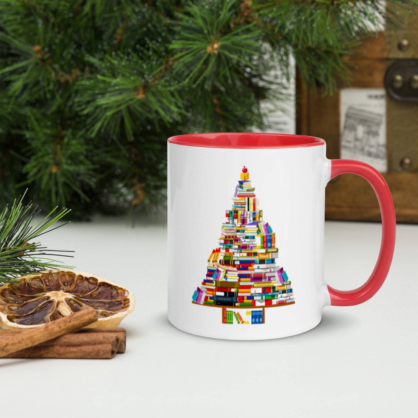 Book Tree Mug with Color Inside-11oz. - The Spinster Librarian Shop