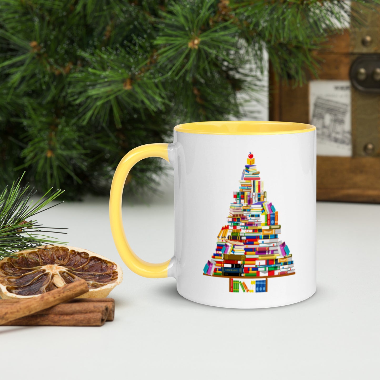 Book Tree Mug with Color Inside-11oz. - The Spinster Librarian Shop