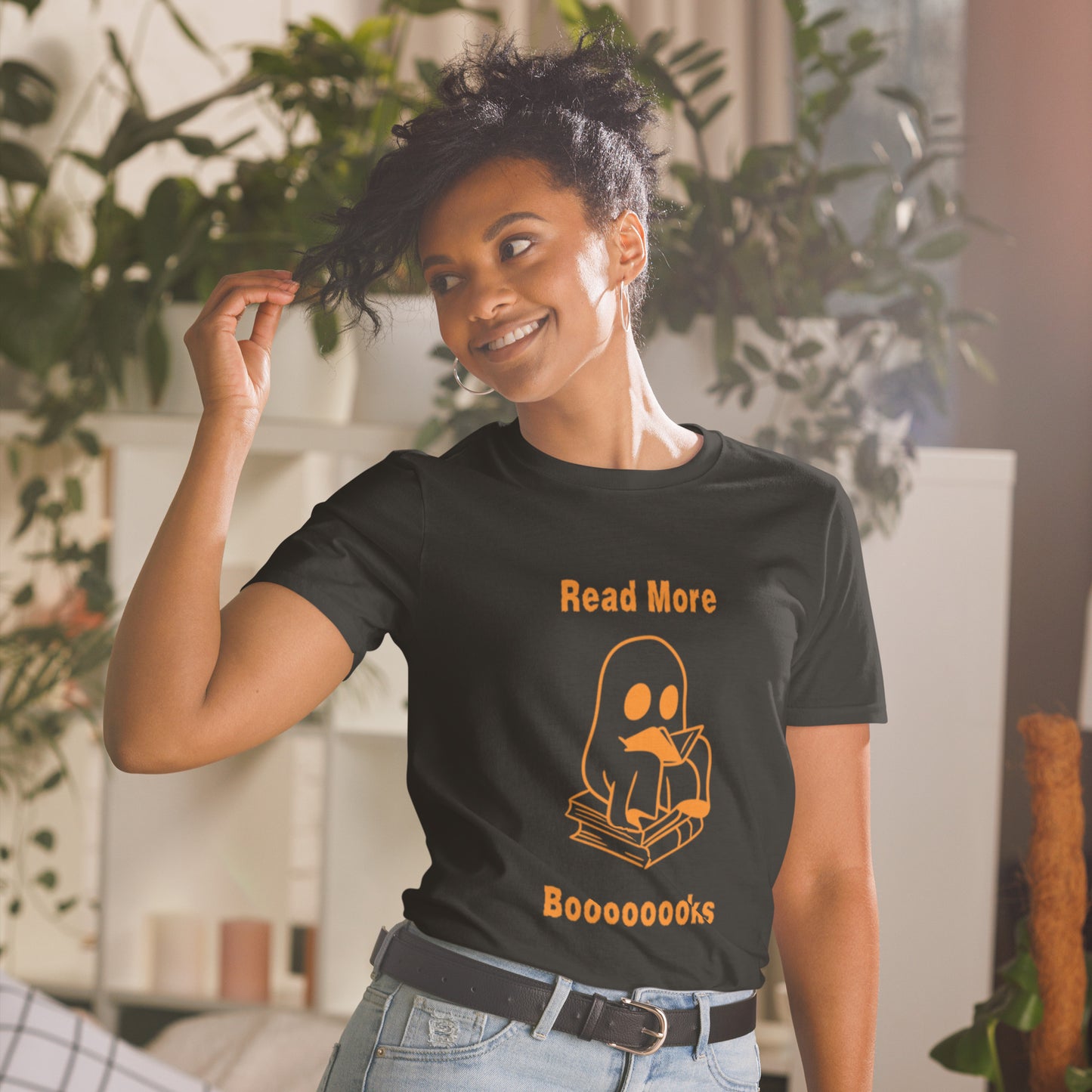 Read More Books-Orange Ghost Short-Sleeve Unisex T-Shirt