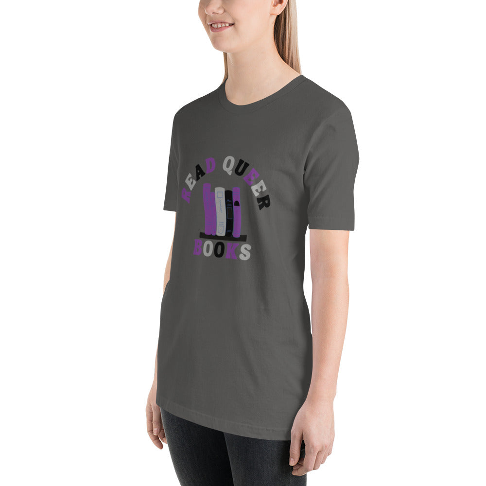 Read Queer Books Unisex T-Shirt (Asexual Colors)