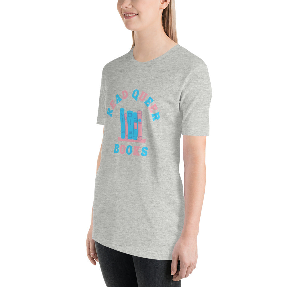 Read Queer Books Unisex T-Shirt (Transgender Colors)