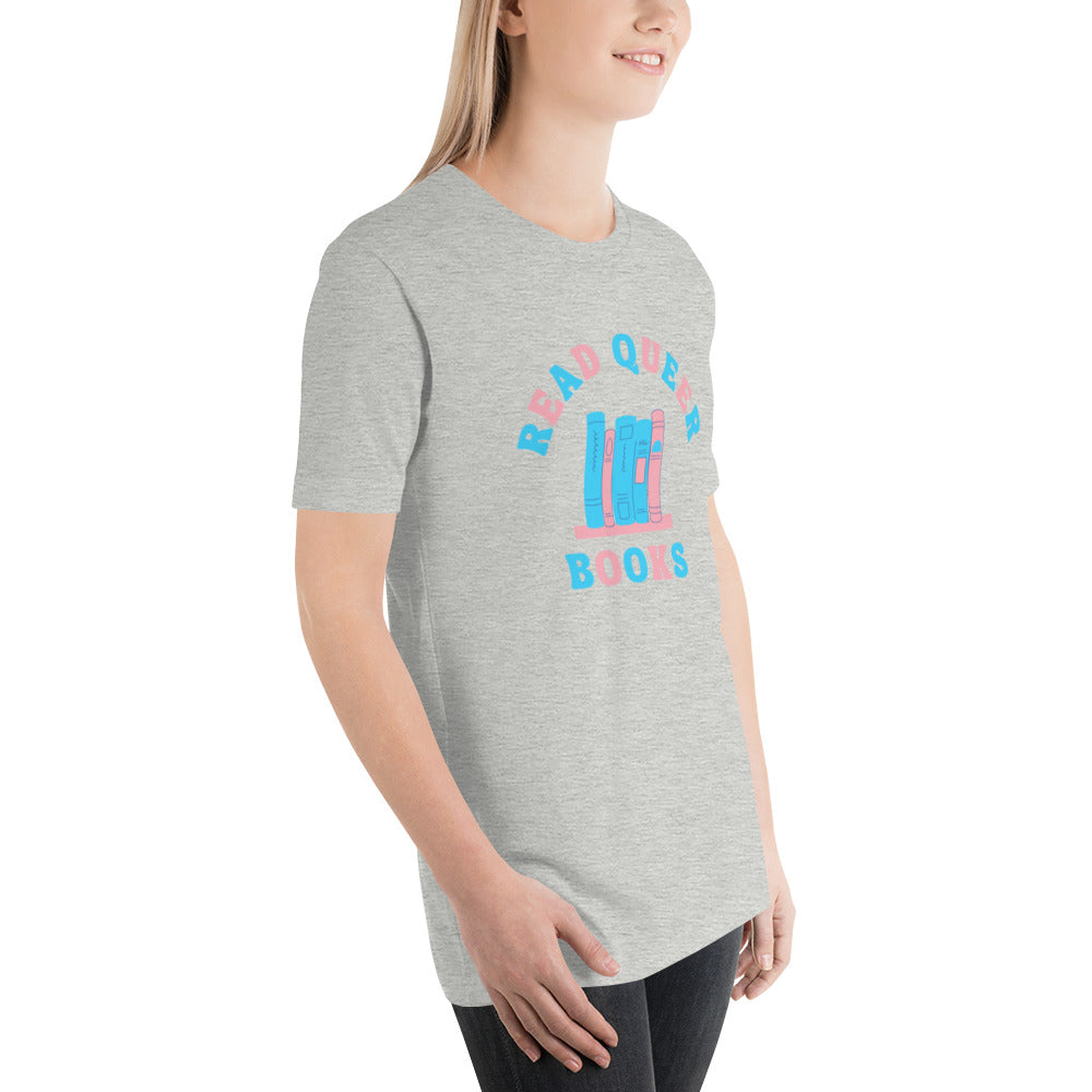 Read Queer Books Unisex T-Shirt (Transgender Colors)