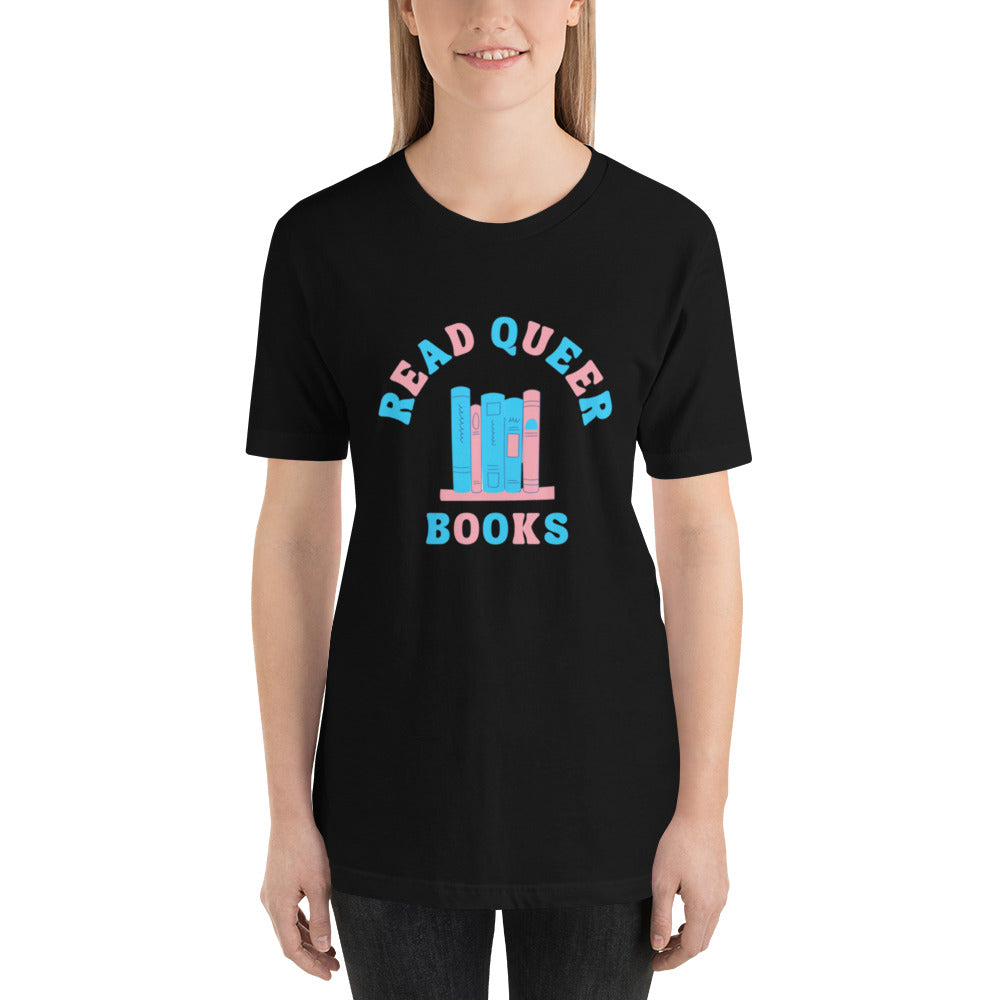 Read Queer Books Unisex T-Shirt (Transgender Colors)