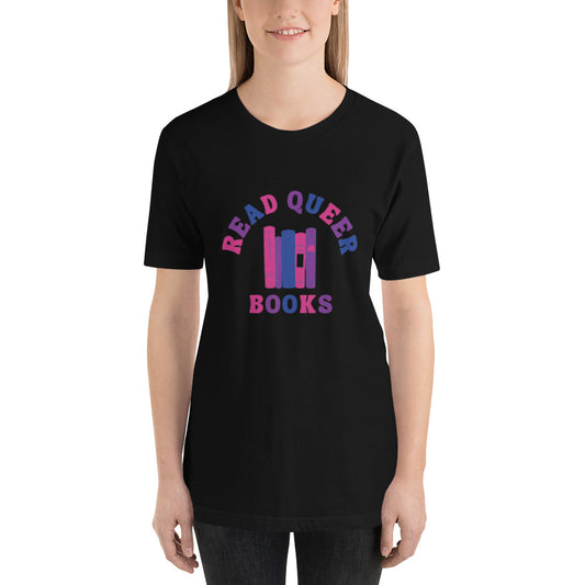 Read Queer Books Unisex T-Shirt (Bisexual Colors)
