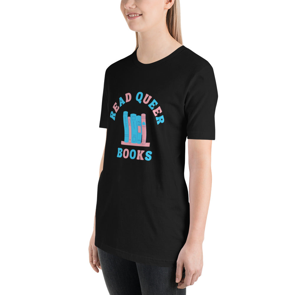 Read Queer Books Unisex T-Shirt (Transgender Colors)