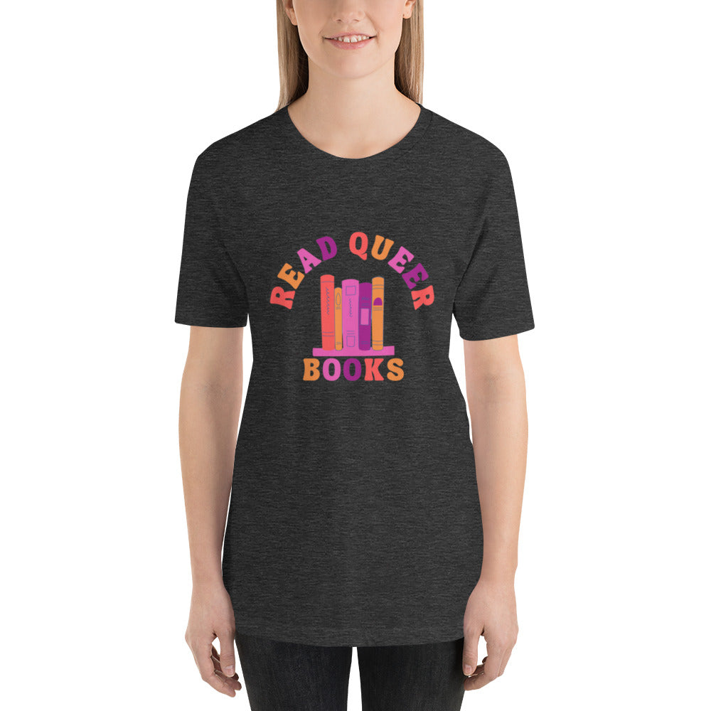 Read Queer Books Unisex T-Shirt (Lesbian Colors)