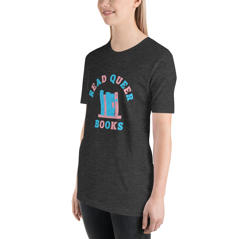 Read Queer Books Unisex T-Shirt (Transgender Colors)