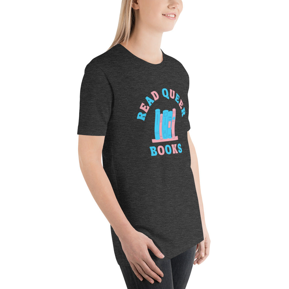 Read Queer Books Unisex T-Shirt (Transgender Colors)