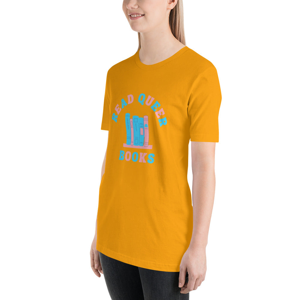 Read Queer Books Unisex T-Shirt (Transgender Colors)