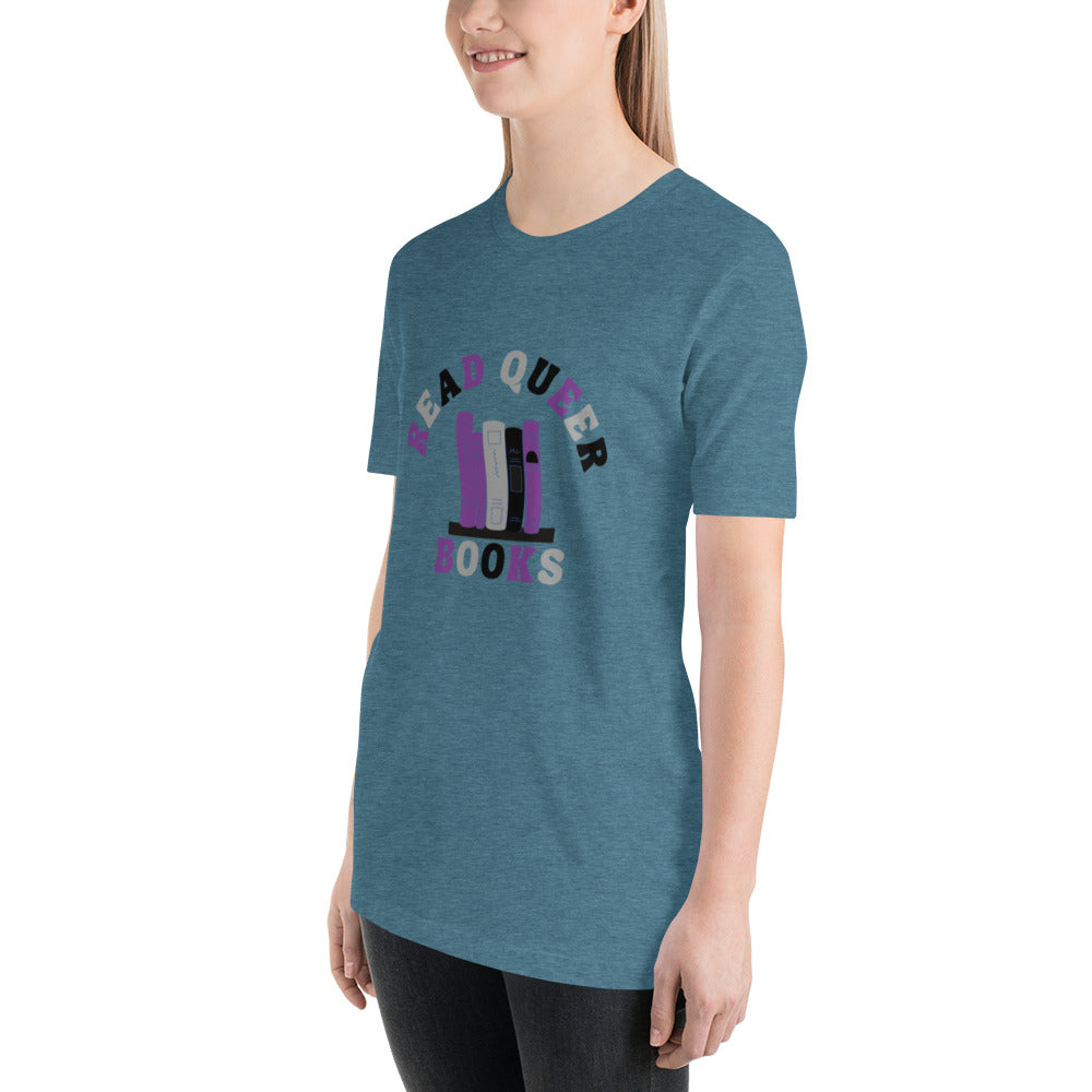 Read Queer Books Unisex T-Shirt (Asexual Colors)