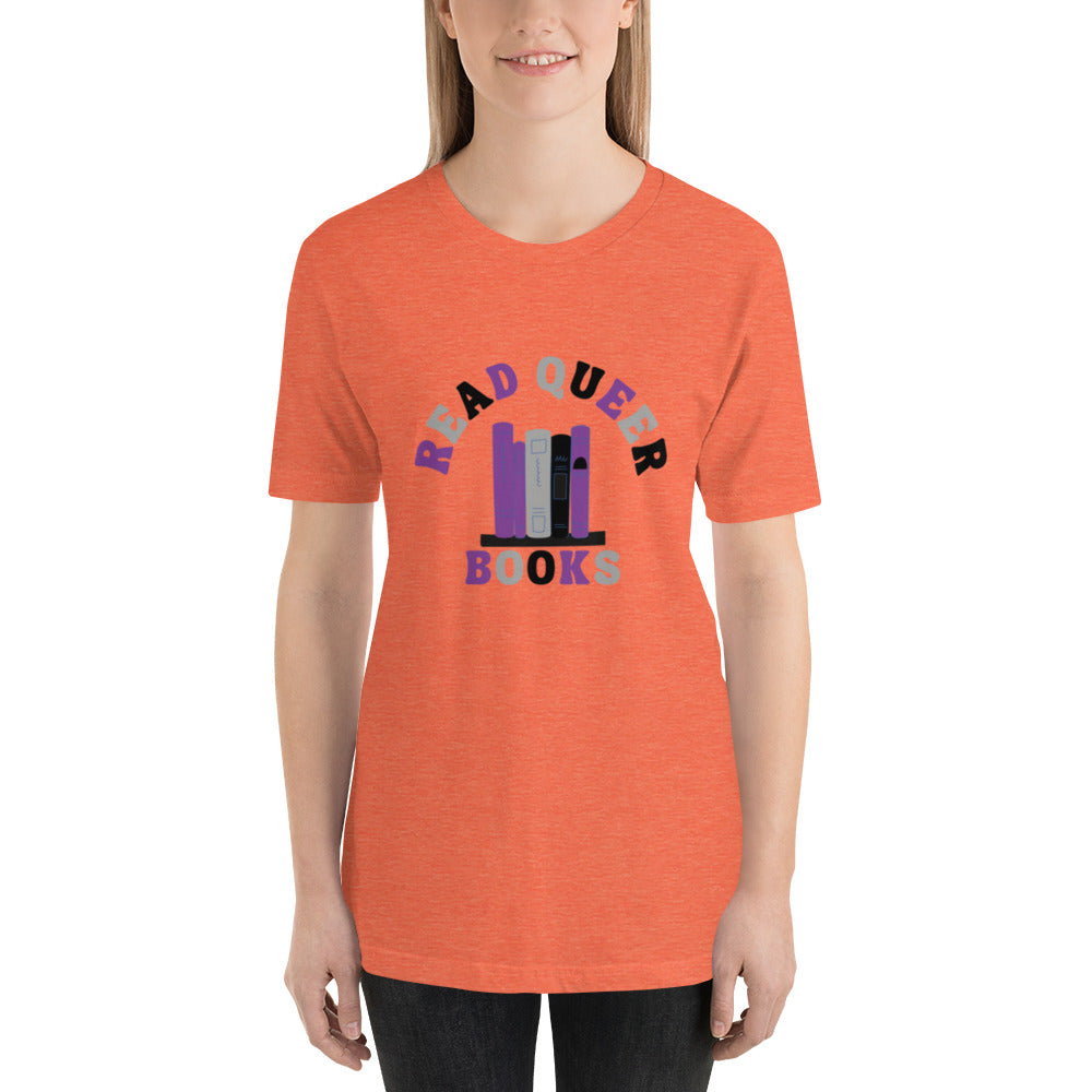 Read Queer Books Unisex T-Shirt (Asexual Colors)