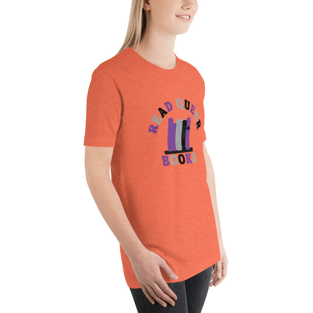 Read Queer Books Unisex T-Shirt (Asexual Colors)