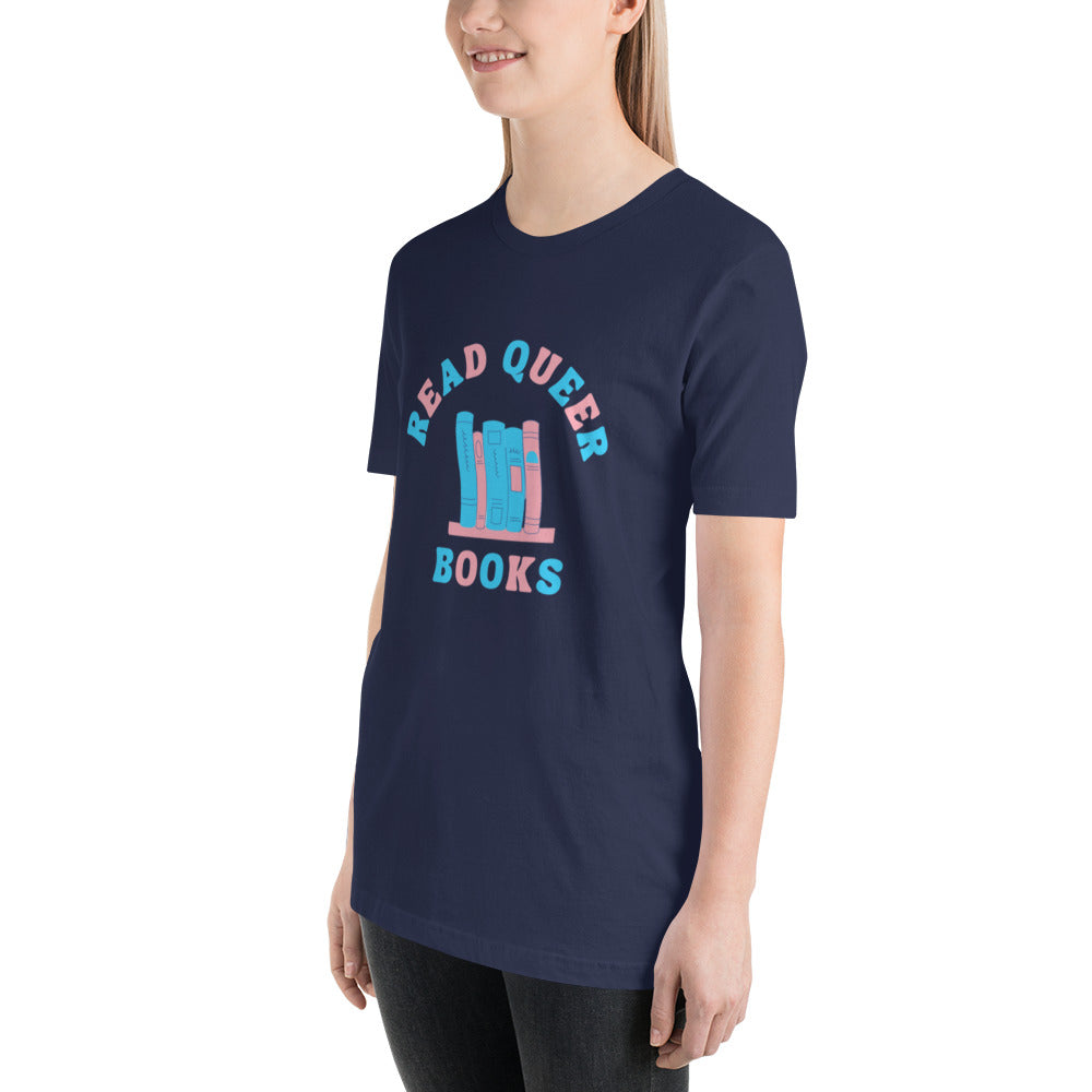 Read Queer Books Unisex T-Shirt (Transgender Colors)