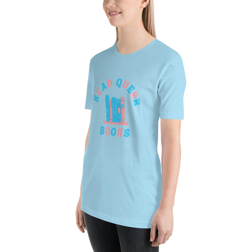 Read Queer Books Unisex T-Shirt (Transgender Colors)