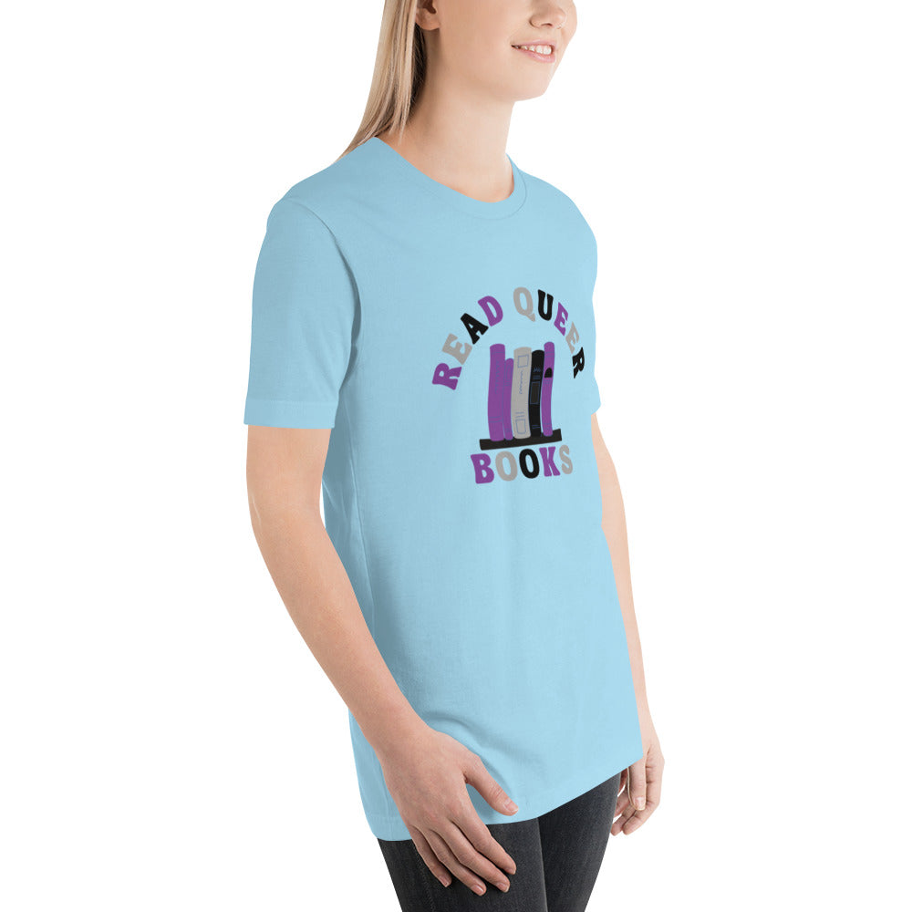 Read Queer Books Unisex T-Shirt (Asexual Colors)