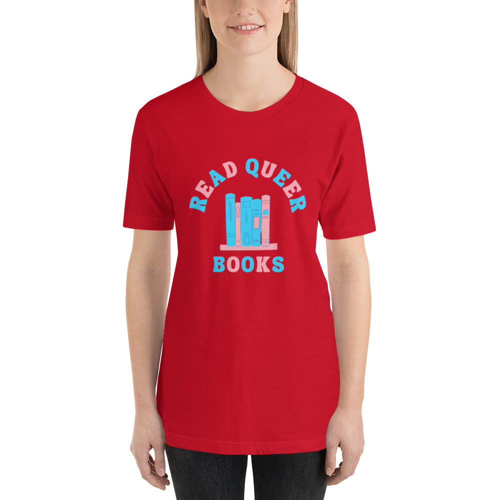 Read Queer Books Unisex T-Shirt (Transgender Colors)