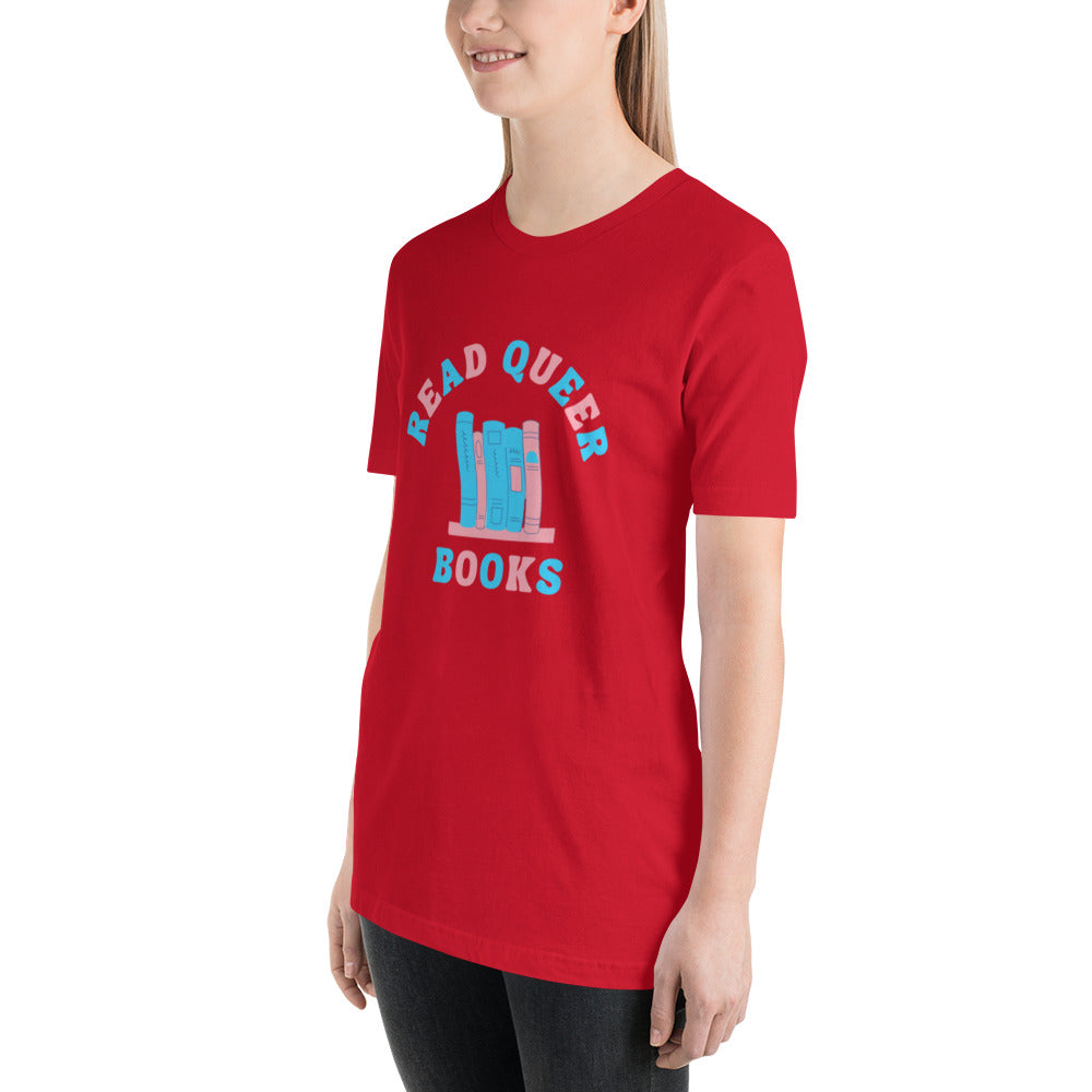 Read Queer Books Unisex T-Shirt (Transgender Colors)