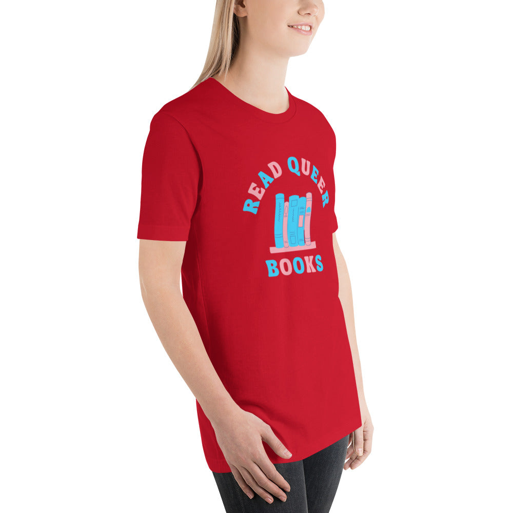 Read Queer Books Unisex T-Shirt (Transgender Colors)