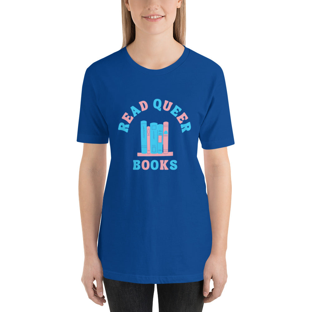 Read Queer Books Unisex T-Shirt (Transgender Colors)