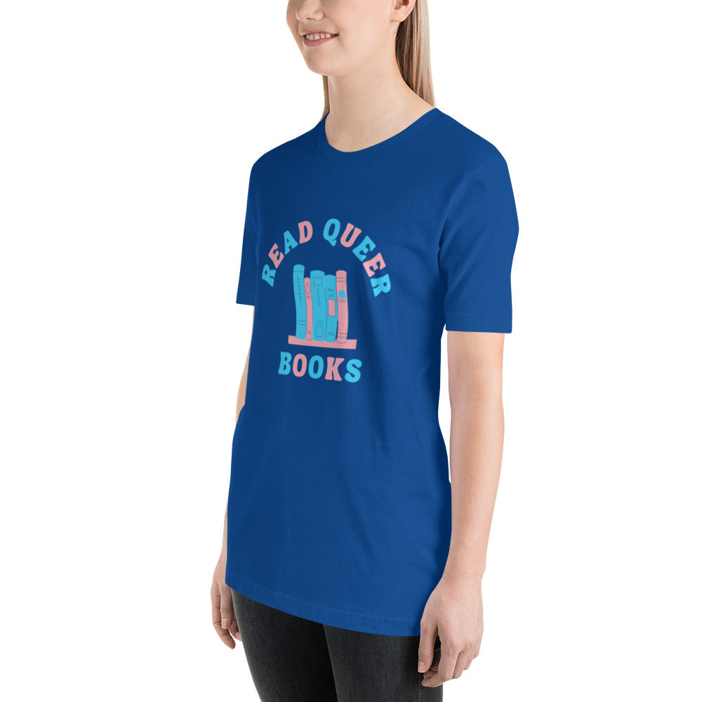 Read Queer Books Unisex T-Shirt (Transgender Colors)