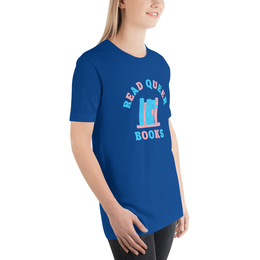 Read Queer Books Unisex T-Shirt (Transgender Colors)