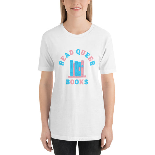 Read Queer Books Unisex T-Shirt (Transgender Colors)
