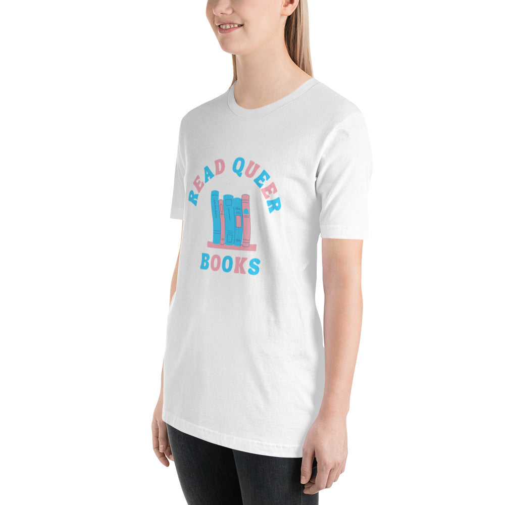 Read Queer Books Unisex T-Shirt (Transgender Colors)