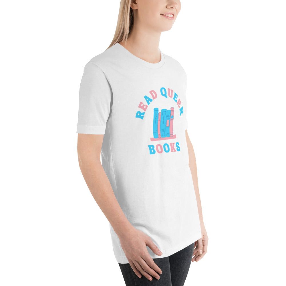 Read Queer Books Unisex T-Shirt (Transgender Colors)