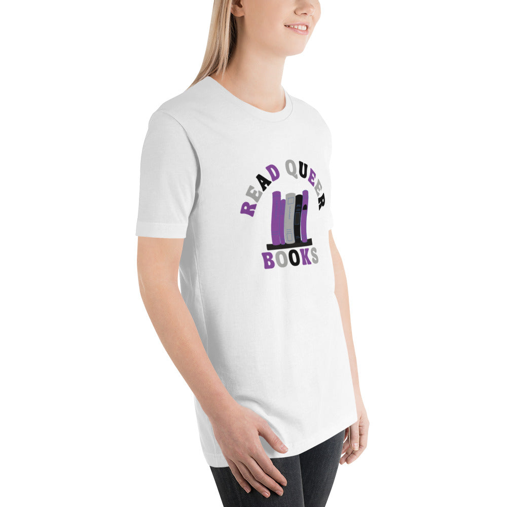 Read Queer Books Unisex T-Shirt (Asexual Colors)