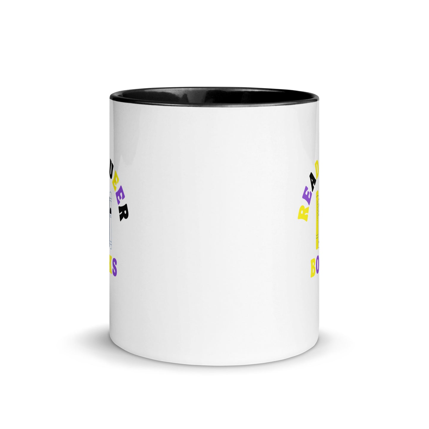 Read Queer Books (Nonbinary Colors) Mug with Color Inside