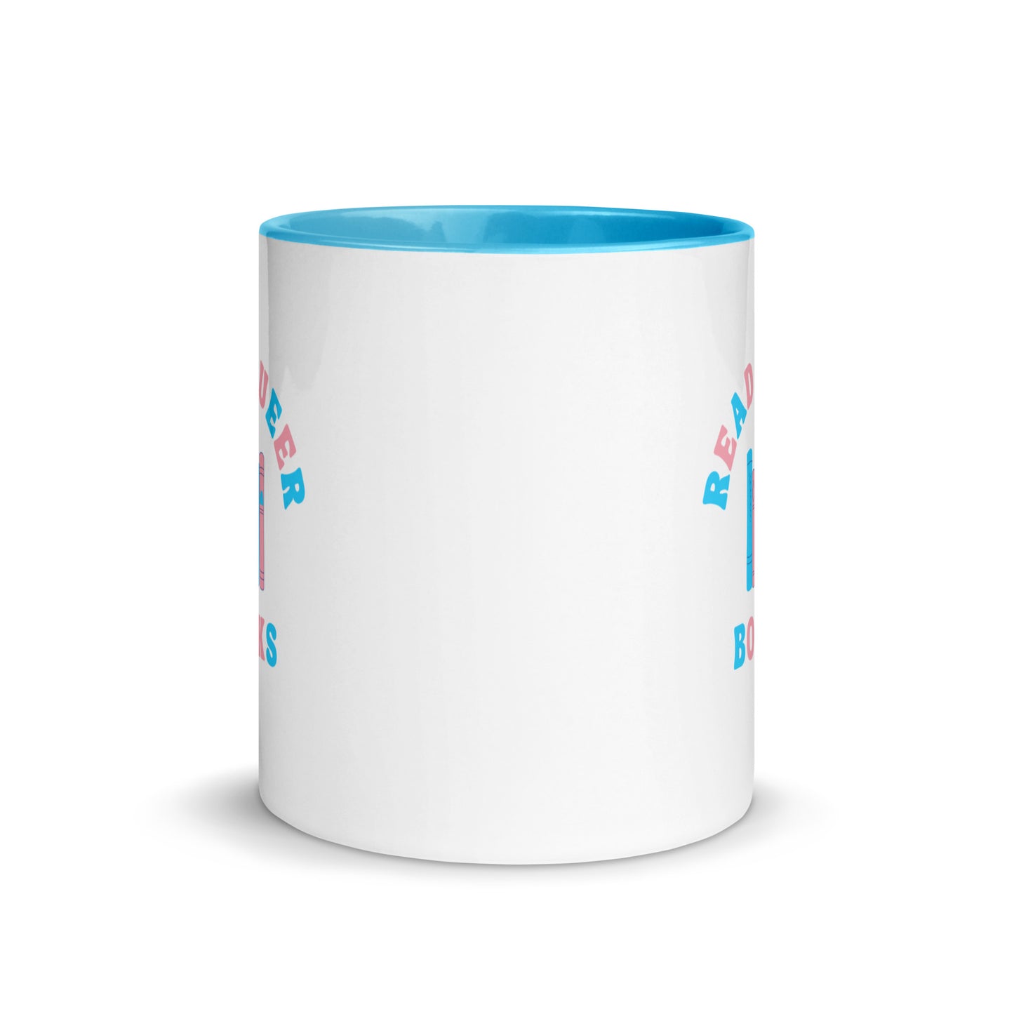 Read Queer Books (Transgender Colors) Mug with Color Inside