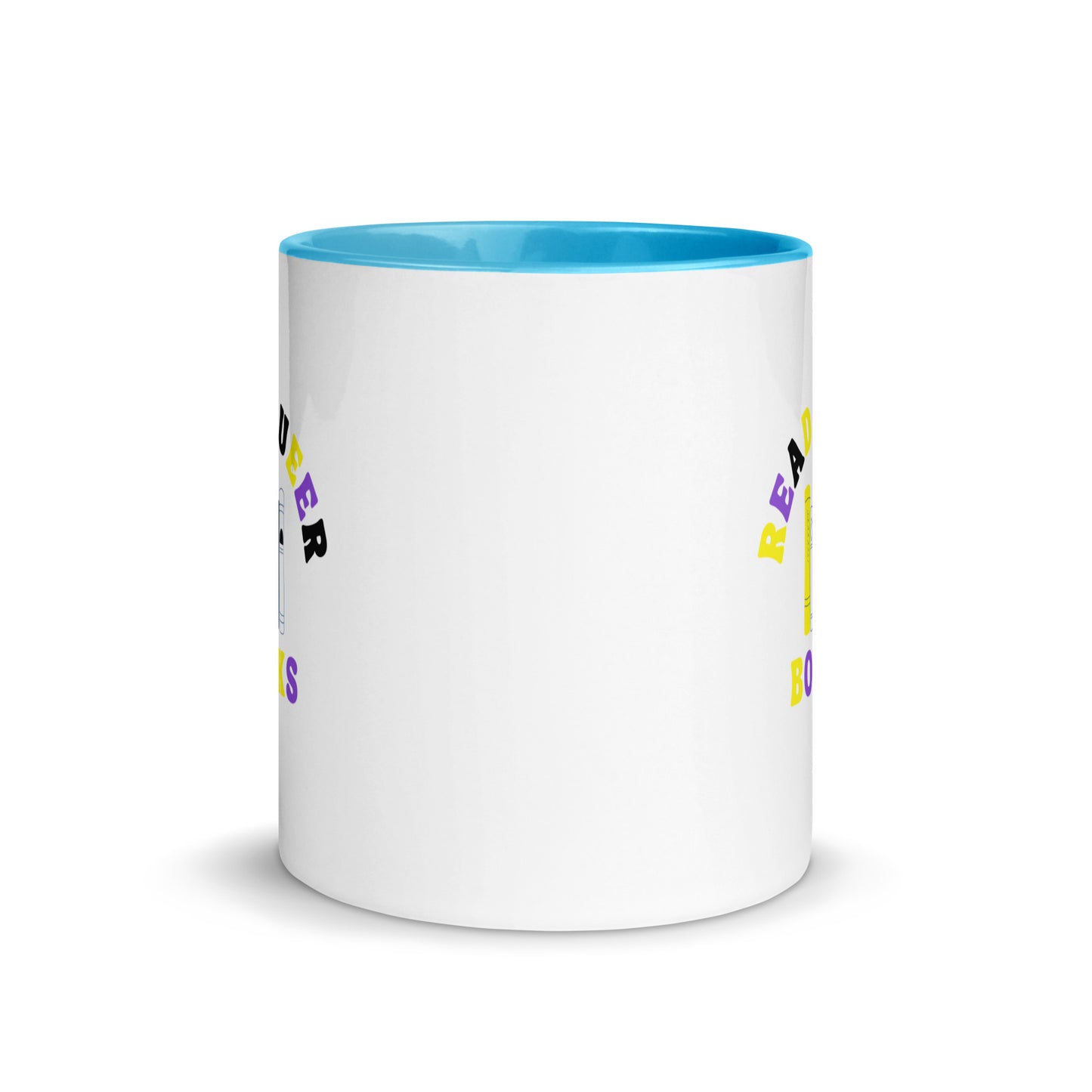 Read Queer Books (Nonbinary Colors) Mug with Color Inside