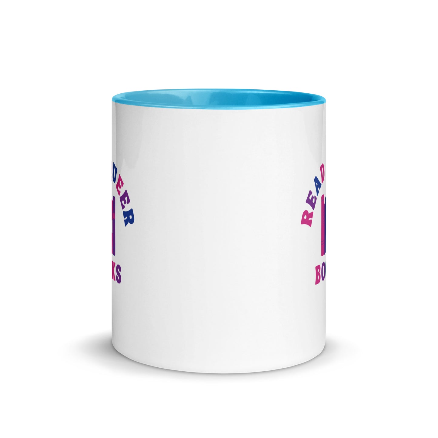 Read Queer Books (Bisexual Colors) Mug with Color Inside