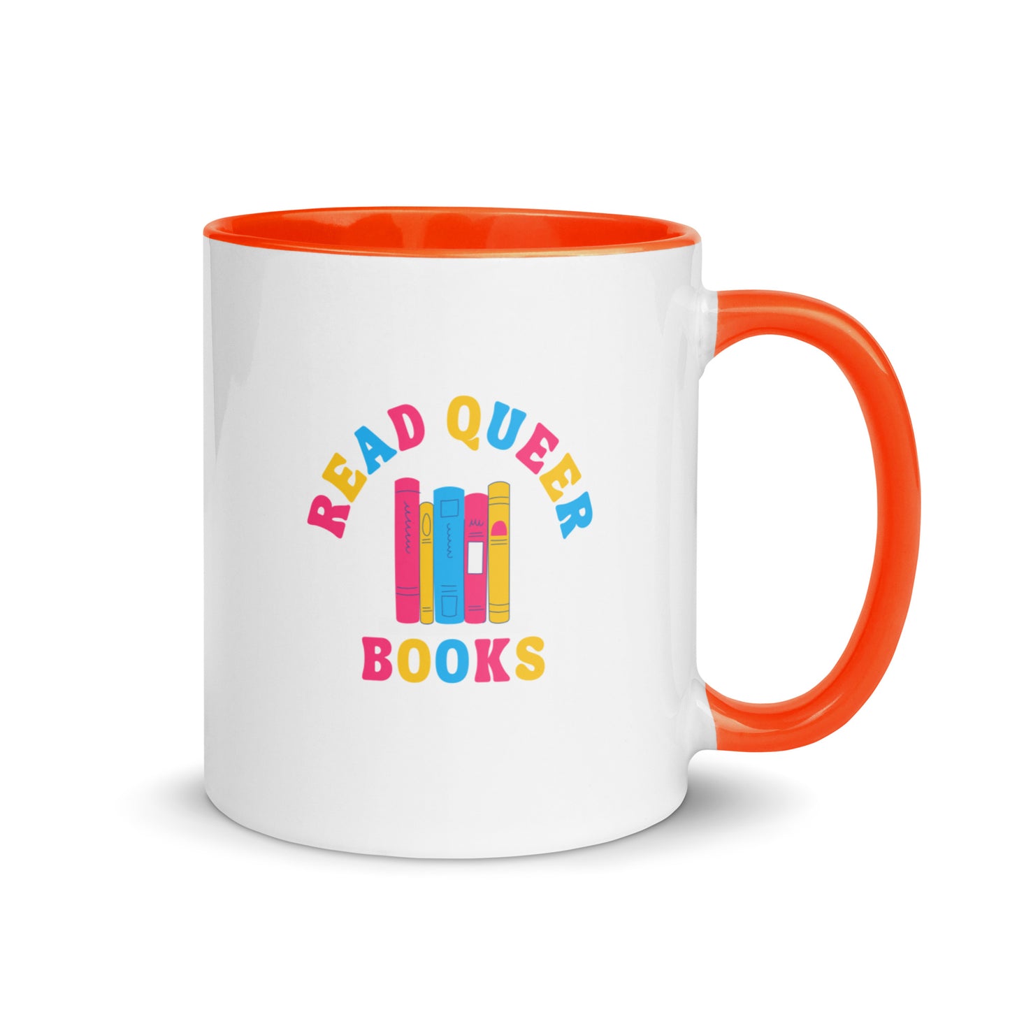 Read Queer Books (Pansexual Colors) Mug with Color Inside