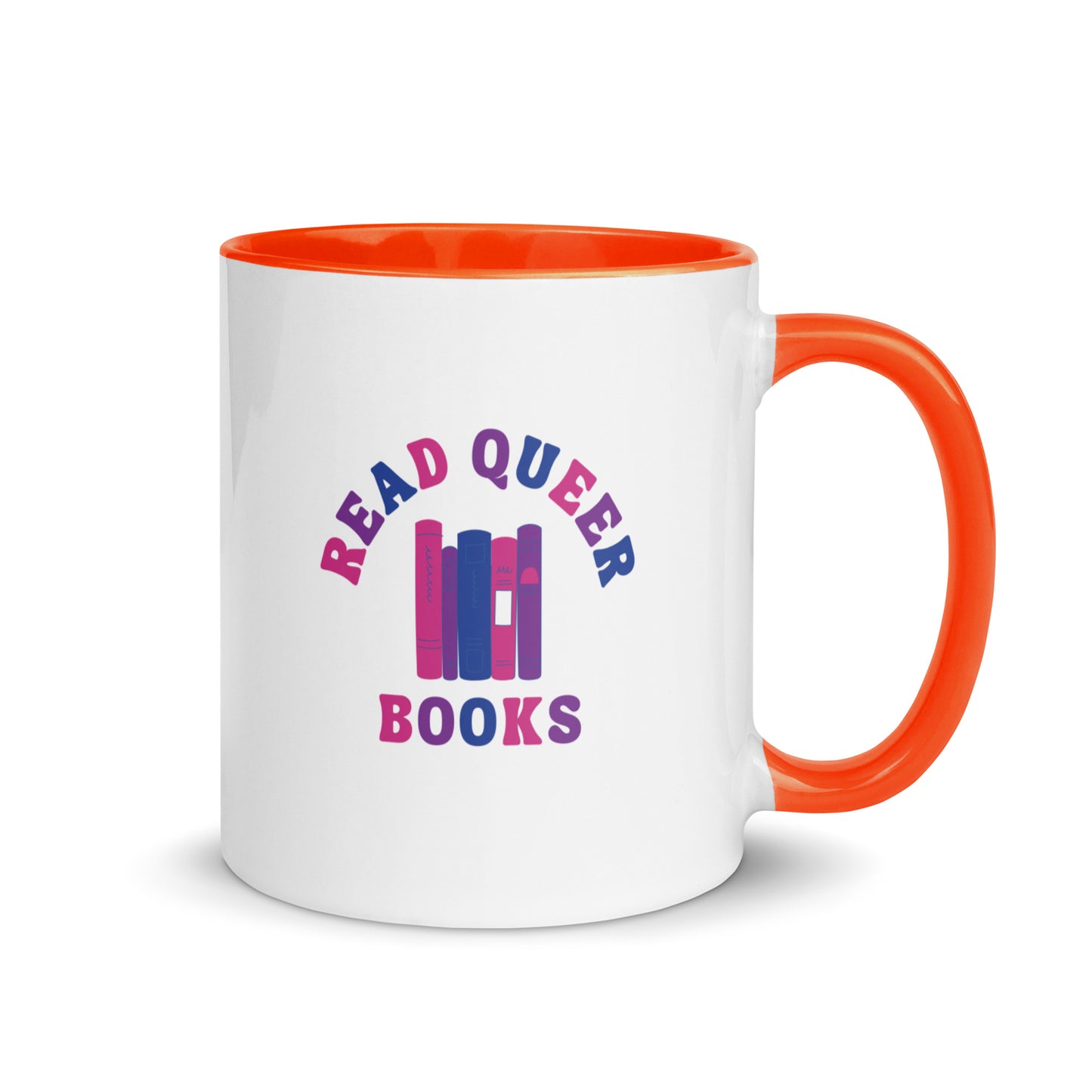 Read Queer Books (Bisexual Colors) Mug with Color Inside